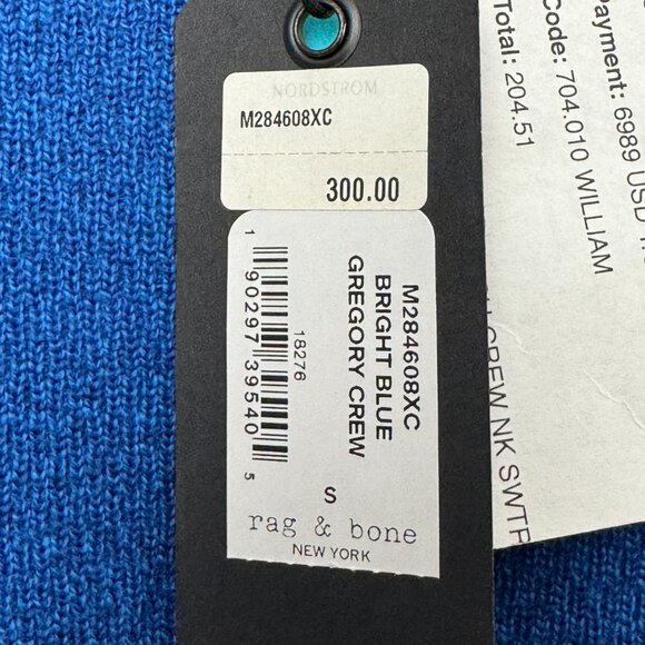 BNWT Rag & Bone New York GREGORY CREW merino wool crewneck sweater - Picture 9 of 9